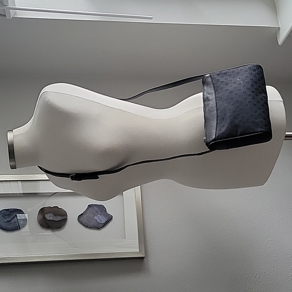 Vintage FENDI Black Leather & Canvas Crossbody Bag - Picture 4 of 16